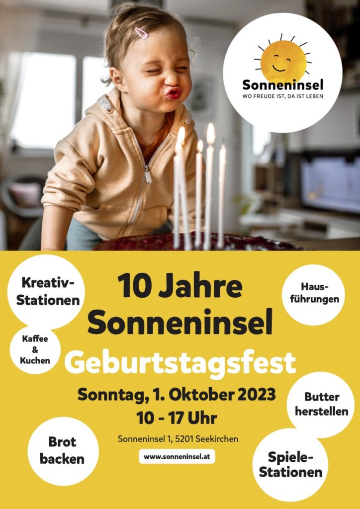 Plakat Geburtstagsfest 10 Jahre Sonneninsel